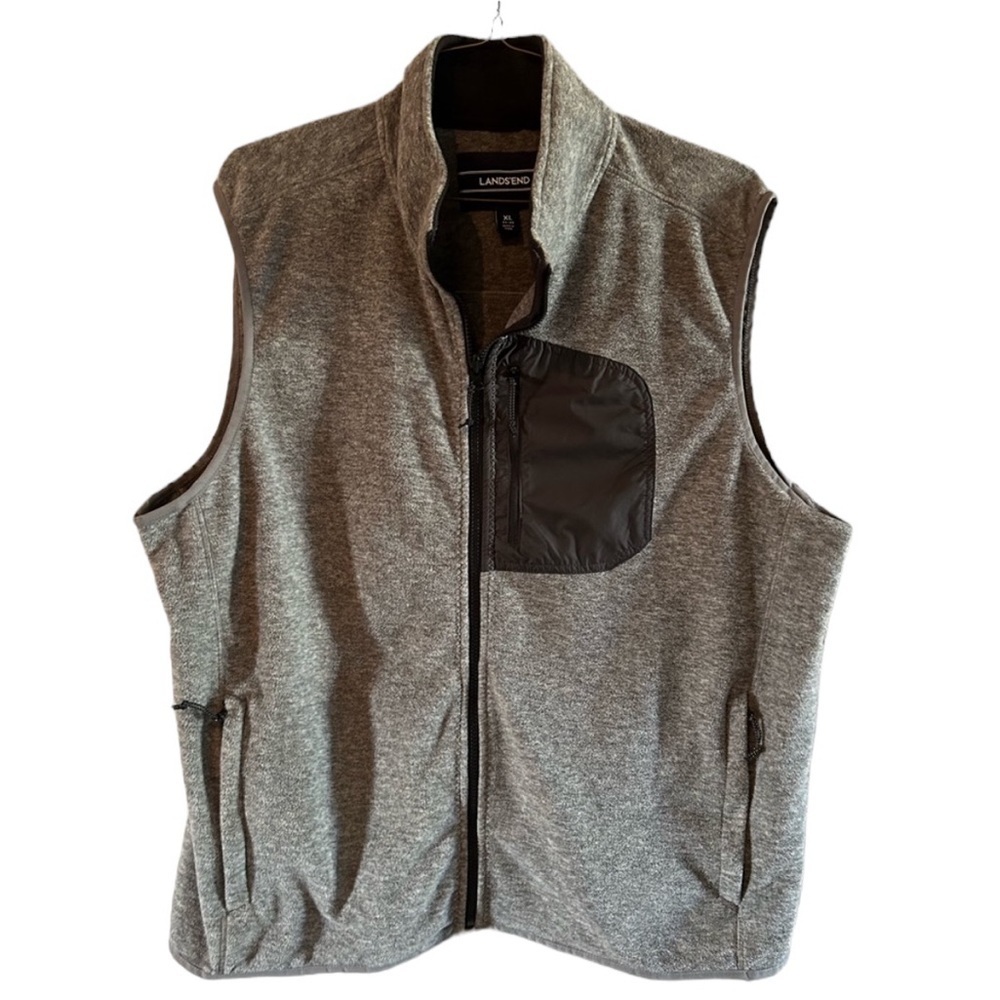 Lands End gray and black men's vest size XL